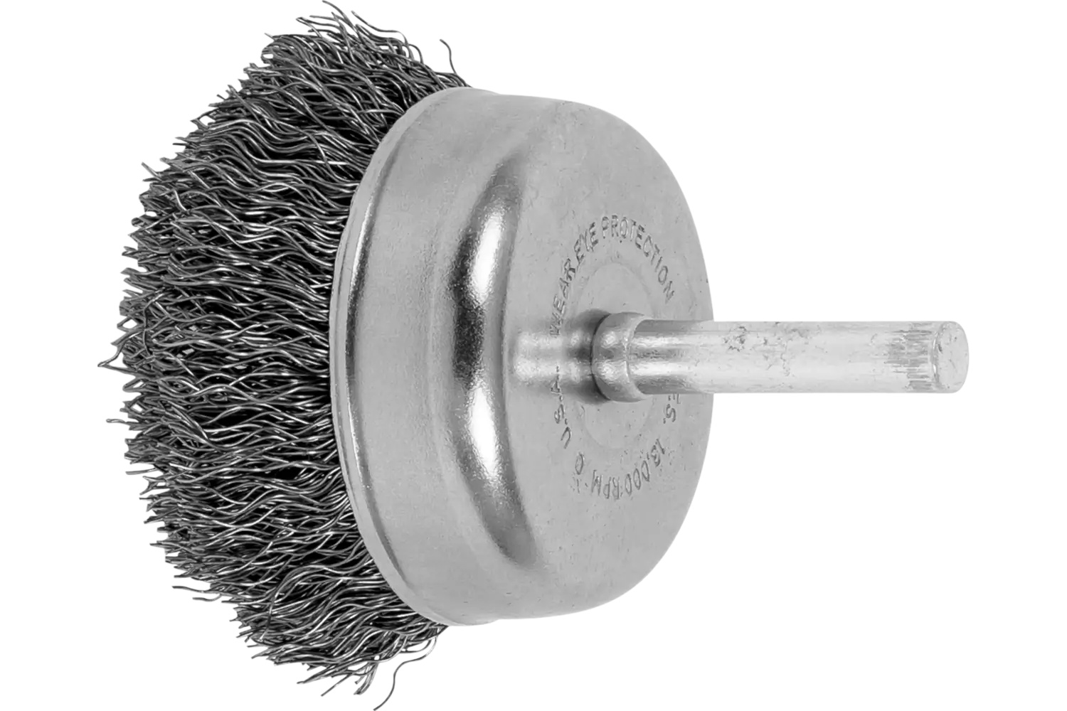 Picture of Pferd Crimped Mounted Cup Brush 2" Dia. .012 Carbon Steel 1/4" Shank